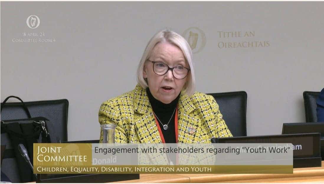 NYCI director Mary Cunningham addresses oireachtas committee